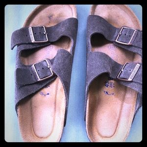 brown suede Birkenstock Arizona Size 43 (10-10.5)